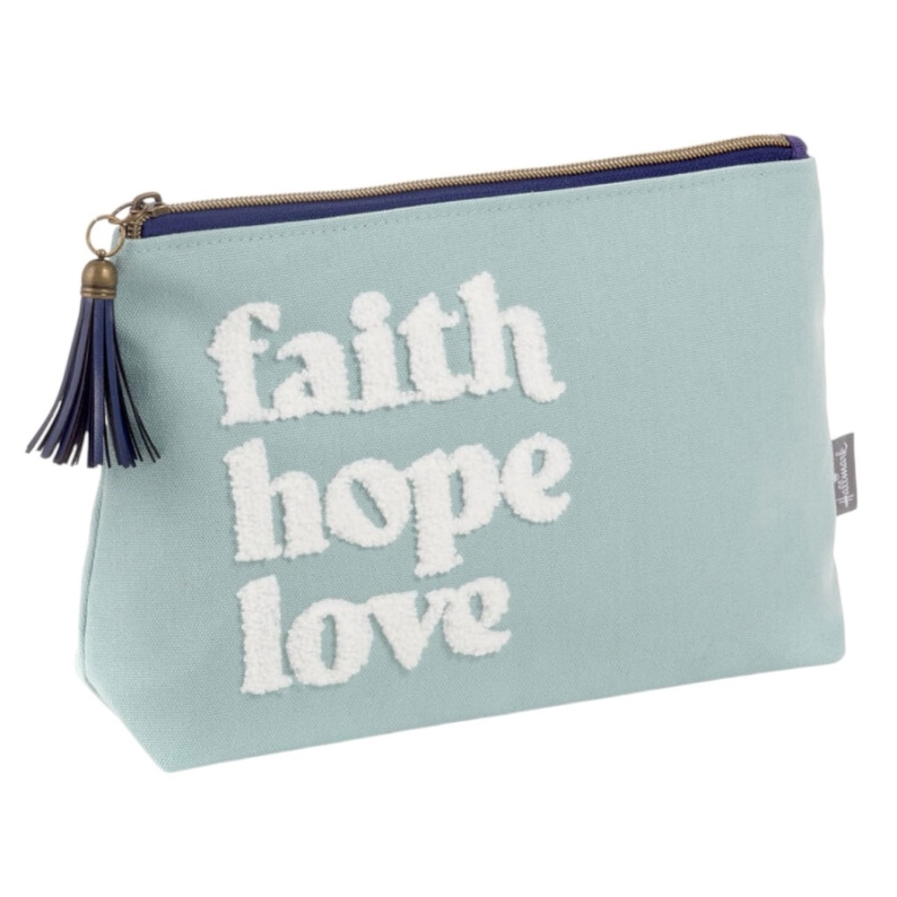 Hallmark Canvas Makeup Bag Faith Hope Love